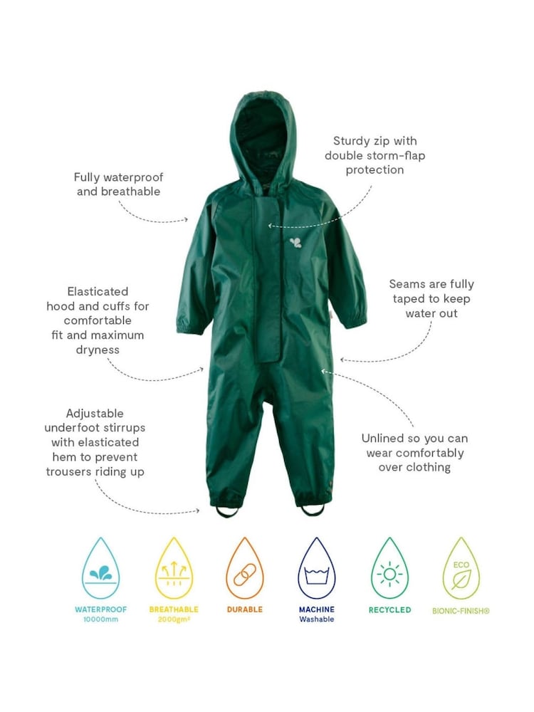 Verde - Mono impermeable todo en uno de Muddy Puddles Originals - Imagen 5 de 5 Verde - Mono impermeable todo en uno de Muddy Puddles Originals - Imagen 5 de 5