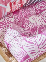 Catherine Lansfield Set of 2 Pink Tropical Palm Outdoor/Indoor Water Resistant Seat Pads - Image 2 of 5