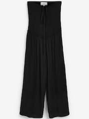 Schwarz - Gesmokter Bandeau-Overall - Bild 4 von 4