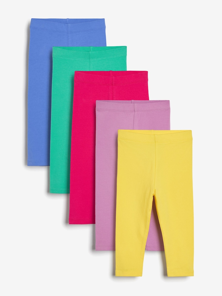 Bright 5 Pack Cotton Leggings (3mths-7yrs) - Image 1 of 8