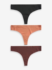 Negro/Praliné nude/Chocolate nude - No VPL Comfort Knickers 3 Pack - Imagen 1 de 8