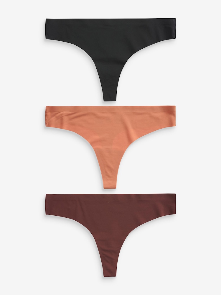 Negro/Praliné nude/Chocolate nude - No VPL Comfort Knickers 3 Pack - Imagen 1 de 8