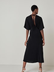 Black Volume Sleeve Midi Dress - Image 2 of 5