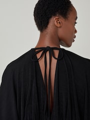 Black Volume Sleeve Midi Dress - Image 4 of 5