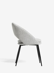 Set of 2 Tweedy Plain Mid Grey Hewitt Upholstered Black Leg Dining Chairs - Image 5 of 8