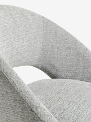 Set of 2 Tweedy Plain Mid Grey Hewitt Upholstered Black Leg Dining Chairs - Image 6 of 8