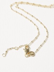 Oliver Bonas White Round Onyx Drop Alula Gold Plated Necklace - Image 4 of 6