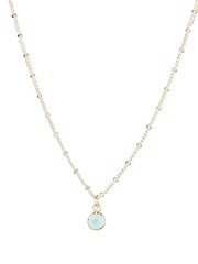 Oliver Bonas Blue Alula Round Chalcedony Drop Gold Plated Pendant Necklace - Image 6 of 6