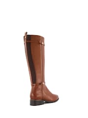 Dune London Brown Tap Buckle Trim High Boots - Image 4 of 5