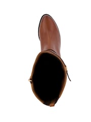 Dune London Brown Tap Buckle Trim High Boots - Image 5 of 5