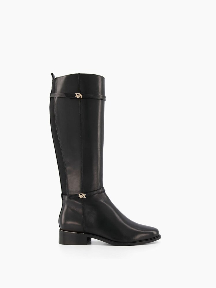 Dune London Black Tap Buckle Trim High Boots - Image 1 of 6