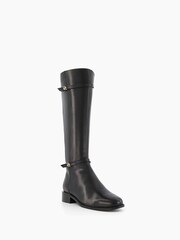Dune London Black Tap Buckle Trim High Boots - Image 4 of 6