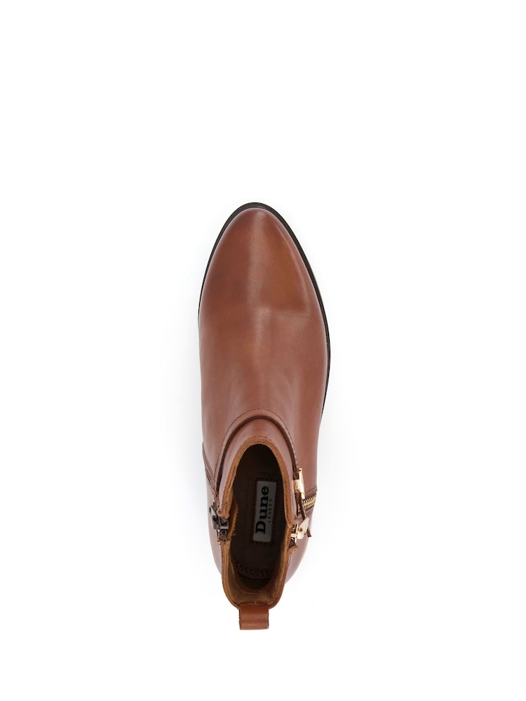 Dune London Brown Standard Fit Pap Buckle Trim Ankle Boots - Image 5 of 5