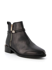 Dune London Black Standard Fit Pap Buckle Trim Ankle Boots - Image 3 of 5