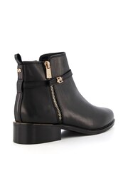 Dune London Black Standard Fit Pap Buckle Trim Ankle Boots - Image 4 of 5