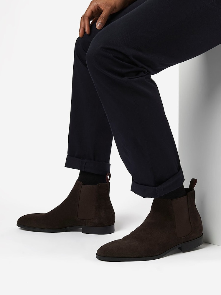 Dune London Brown Suede Mantle Chelsea Boots - Image 2 of 5 Dune London Brown Suede Mantle Chelsea Boots - Image 2 of 5