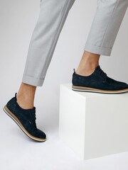 Dune London Blue Bucatini Wedge Sole Lace-Up Shoes - Image 6 of 6