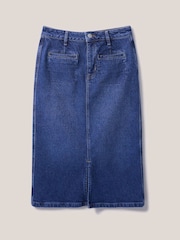 White Stuff Denim Poppy Denim Midi Skirt - Image 4 of 6