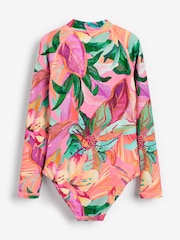 Mango Palm Print Long Sleeved Swimsuit (3-16yrs) - Image 3 of 4