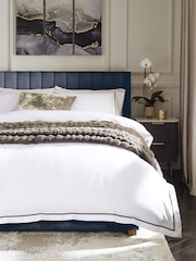 White/Black Cotton Rich Oxford Duvet Cover and Pillowcase Set - Image 4 of 7