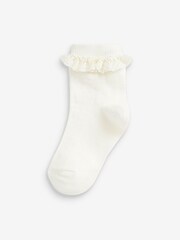 Cream 2 Pack Cotton Rich Ruffle Ankle Socks - Image 2 of 2