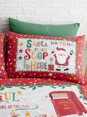 Bedlam Red Santa Stop Here Duvet Cover and Pillowcase Set - Image 3 of 4