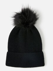 Accessorize Black Knit Pom Pom Beanie - Image 1 of 1