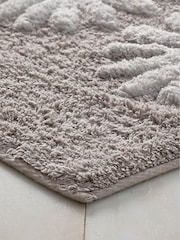 Grey Daisy 100% Cotton Runner Bath Mat - Image 2 of 4