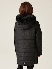 Regatta Black Shower Resistant Fabrizia Insulated Thermal Longline Jacket - Image 2 of 7
