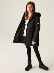 Regatta Black Shower Resistant Fabrizia Insulated Thermal Longline Jacket - Image 3 of 7
