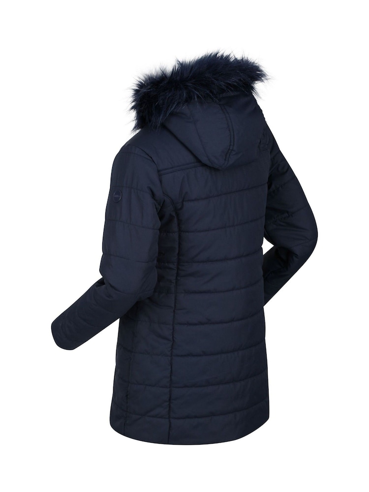 Regatta Blue Shower Resistant Fabrizia Insulated Thermal Longline Jacket - Image 10 of 10
