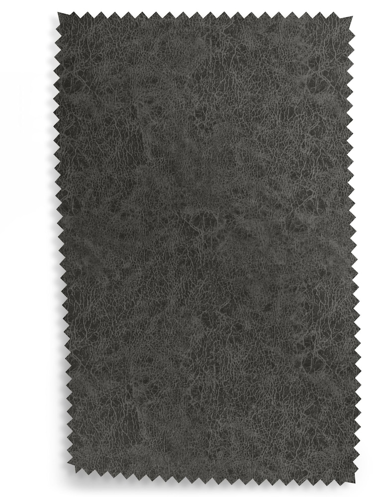 Monza Faux Leather Dark Grey Fabric Sample - Image 1 of 1