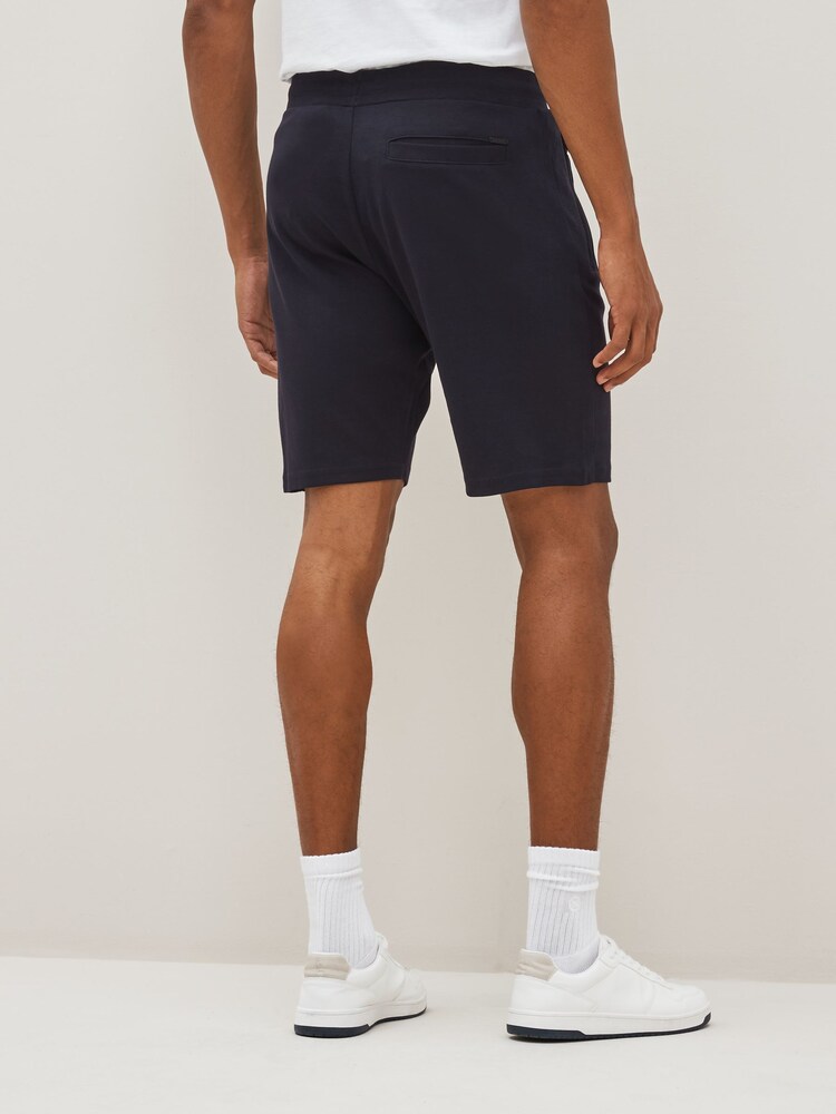 Navy Blue/Grey 2 Pack Straight Zip Pocket Jersey Shorts - Image 4 of 14
