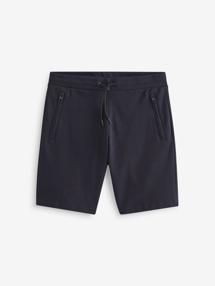 Navy Blue/Grey 2 Pack Straight Zip Pocket Jersey Shorts - Image 7 of 14