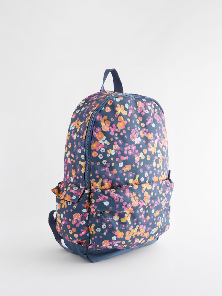 Navy Floral Backpack - Image 1 of 6