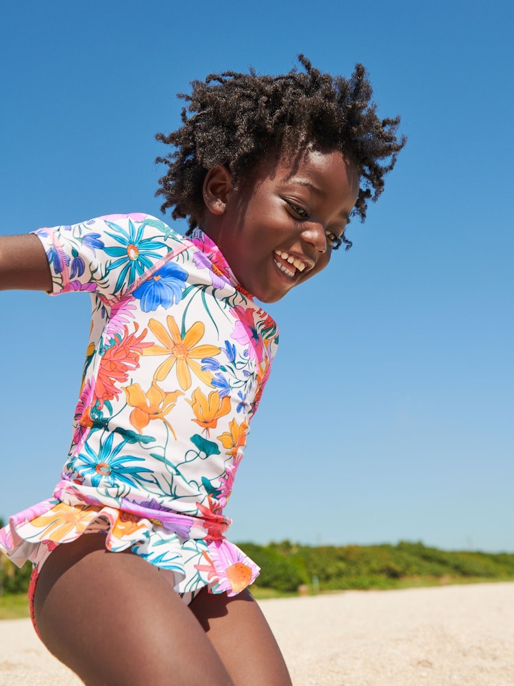 Ecru/Pink 2 Piece Sunsafe Swim Set (3mths-16yrs) - Image 1 of 9