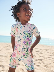 Ecru/Pink Sunsafe Swimsuit (3mths-7yrs) - Image 1 of 7
