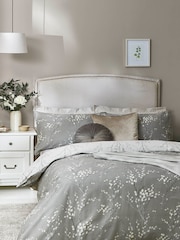 Laura Ashley Steel Grey Pussy Willow 100% Cotton Duvet Cover and Pillowcase Set - Image 1 of 5