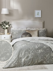 Laura Ashley Steel Grey Pussy Willow 100% Cotton Duvet Cover and Pillowcase Set - Image 2 of 5