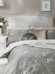 Laura Ashley Set of 2 Steel Grey Pussy Willow 100% Cotton Pillowcases - Image 1 of 4