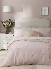 Laura Ashley Blush Pink Pussy Willow 100% Cotton Duvet Cover and Pillowcase Set - Image 1 of 5