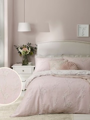 Laura Ashley Blush Pink Pussy Willow 100% Cotton Duvet Cover and Pillowcase Set - Image 2 of 5