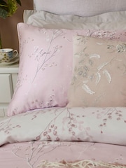Laura Ashley Set of 2 Blush Pink Pussy Willow 100% Cotton Pillowcases - Image 2 of 4