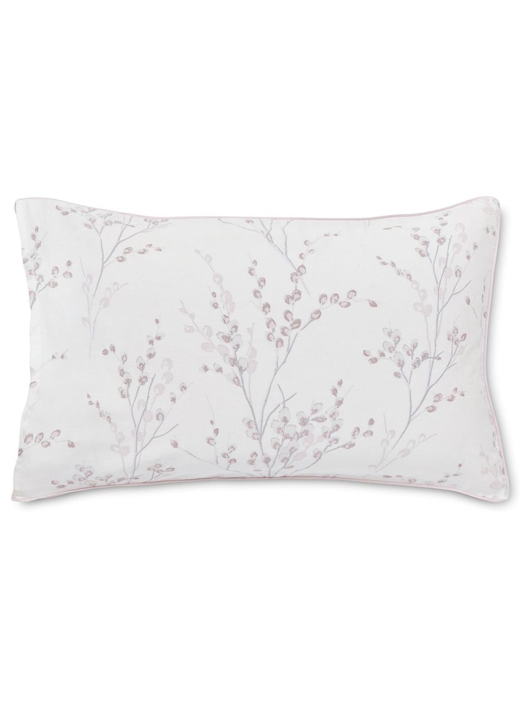 Laura Ashley Set of 2 Blush Pink Pussy Willow 100% Cotton Pillowcases - Image 4 of 4