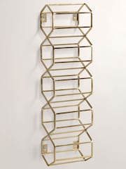 Oliver Bonas Gold Hexagon Wine Wall Rack - Image 1 of 3