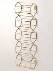 Oliver Bonas Gold Hexagon Wine Wall Rack - Image 2 of 3