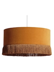 Oliver Bonas Yellow Velvet and Tassel Light Shade - Image 3 of 3