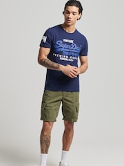 Superdry Blue Cotton Blend Vintage Logo T-Shirt - Image 3 of 12