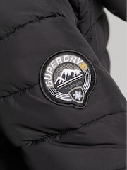 Schwarz - Superdry Super Fuji Wattierter Mantel - Bild 4 von 7