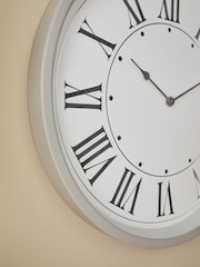 Grey 61cm Extra Large Pretty Vintage Wall Clock - Image 3 of 7